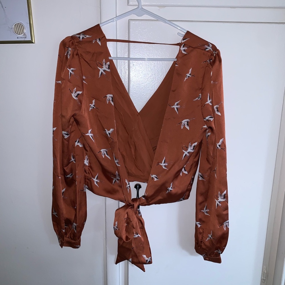 Silk crop top, open back - Picture 2 of 4